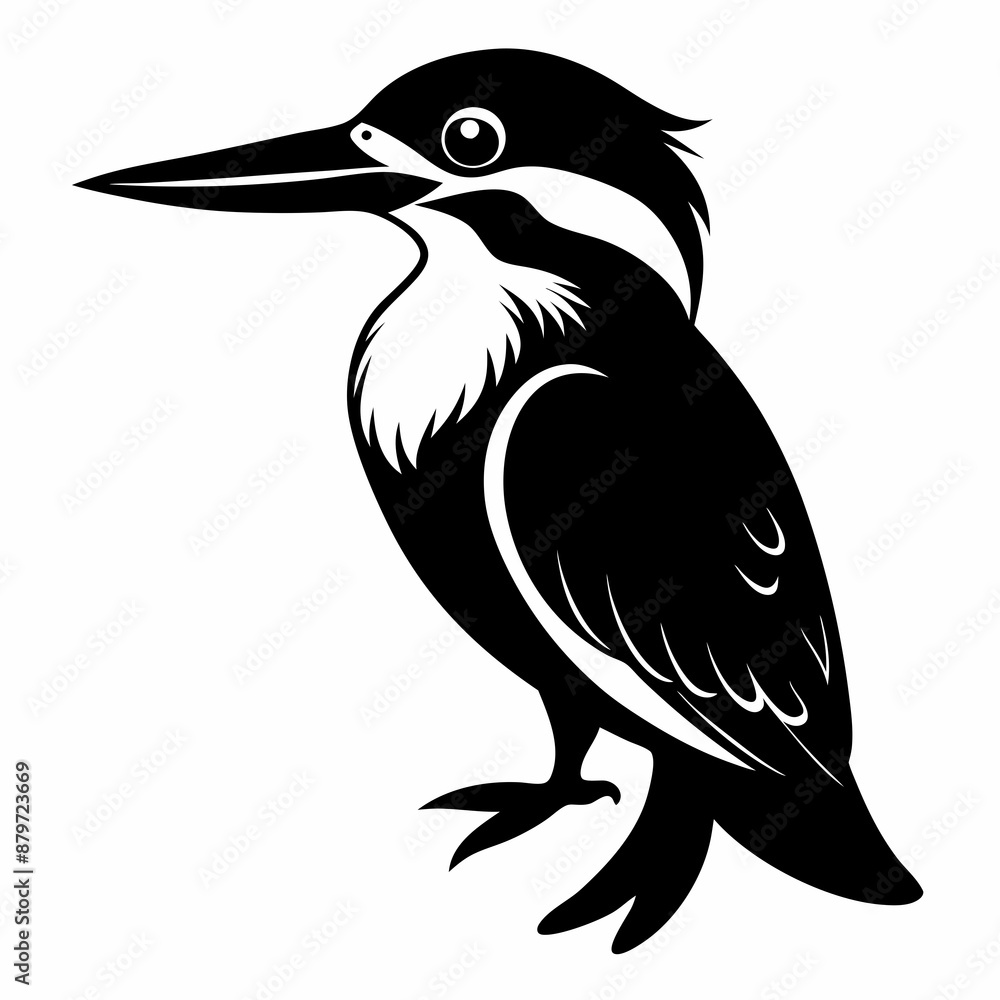 Obraz premium Kingfisher Black silhouette