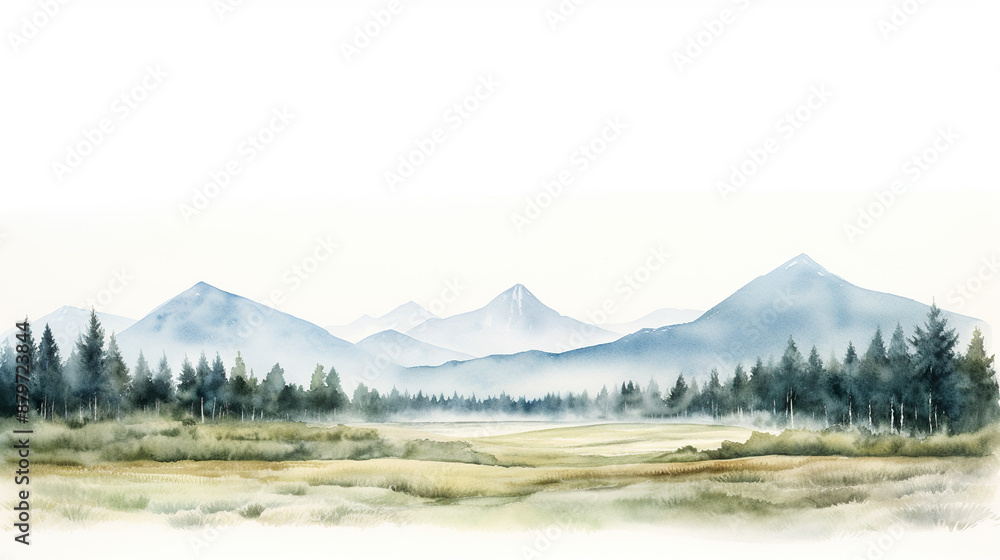 Naklejka premium watercolor backdrop of a landscape