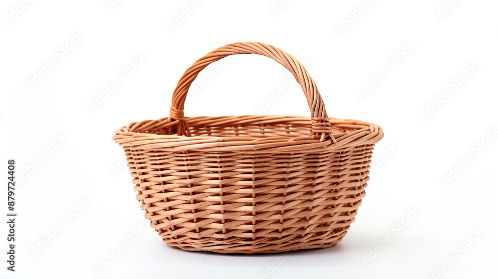 Wicker basket isolated on pure white background Wicker basket isolated on pure white background