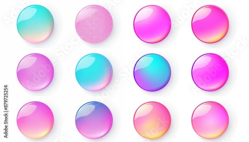 set of colorful round circles