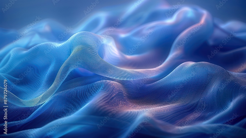 Abstract Blue Fabric Waves Abstract Blue Fabric Waves
