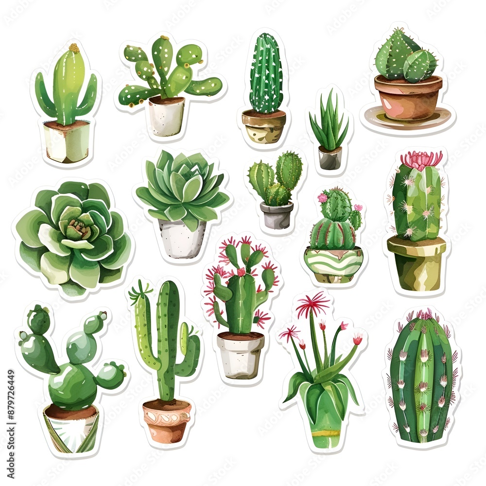 vibrant cactus and succulent stickers are perfect for decorating notebooks, planners, scrapbooks. vibrant cactus and succulent stickers are perfect for decorating notebooks, planners, scrapbooks.