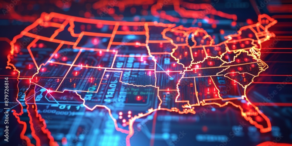 Concept of Digital Map of the USA Concept of Digital Map of the USA