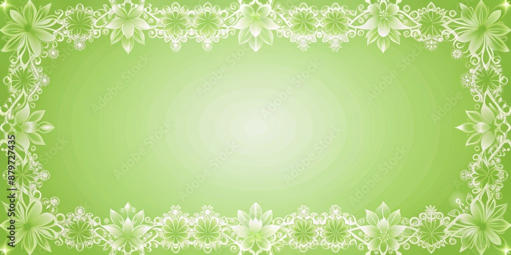 Green Floral Frame, White Floral Design, Green Background, Nature, Floral Design, Floral Background, Frame Green Floral Frame, White Floral Design, Green Background, Nature, Floral Design, Floral Background, Frame