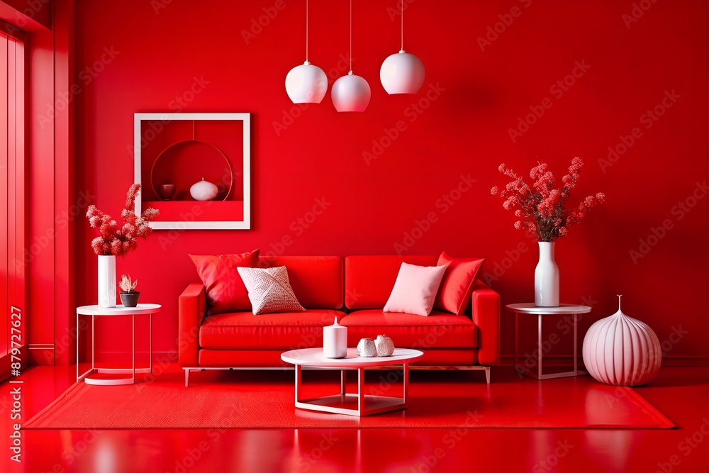 Minimal house interior featuring a sleek sofa and contemporary furniture, highlighting modern design and simplicity Minimal house interior featuring a sleek sofa and contemporary furniture, highlighting modern design and simplicity