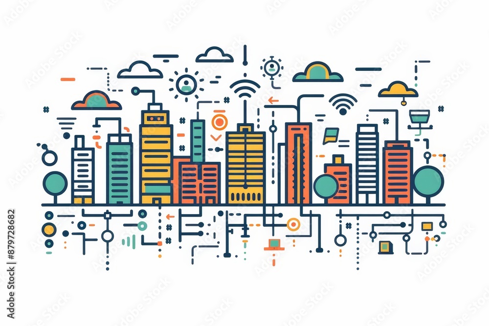 84 AI technology icons for smart city infrastructure, a minimalist composition 84 AI technology icons for smart city infrastructure, a minimalist composition