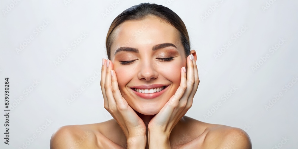 Smiling Woman with Eyes Closed, Portrait Photography, Close-up, Beauty, Skincare, portrait photography, beauty, skincare, model Smiling Woman with Eyes Closed, Portrait Photography, Close-up, Beauty, Skincare, portrait photography, beauty, skincare, model