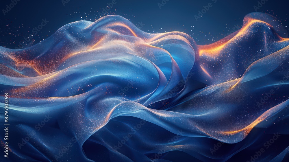 Fototapeta premium Abstract Blue and Gold Swirling Texture