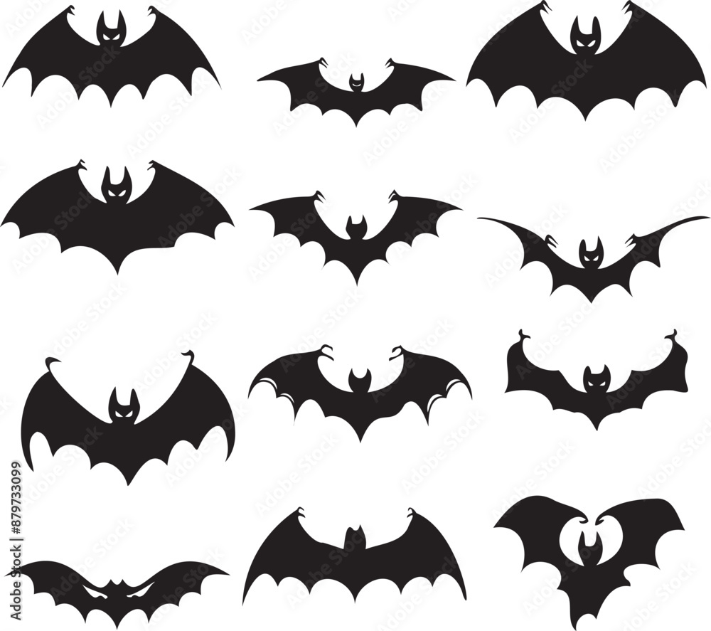 Fototapeta premium Halloween bats silhouettes 