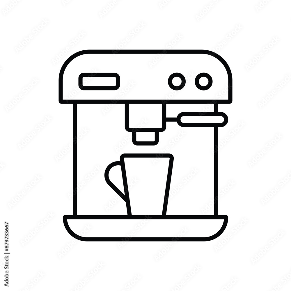 smart coffee maker line icon with white background vector stock illustration smart coffee maker line icon with white background vector stock illustration