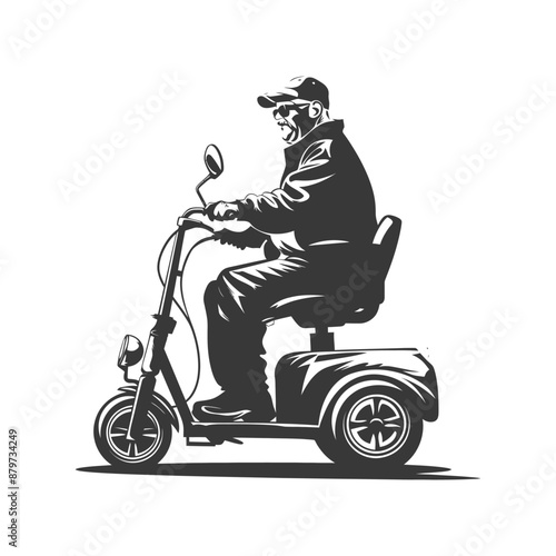 minimalist logo or symbol for elderly man activity black color only