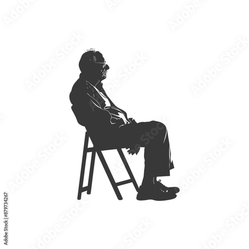 minimalist logo or symbol for elderly man activity black color only