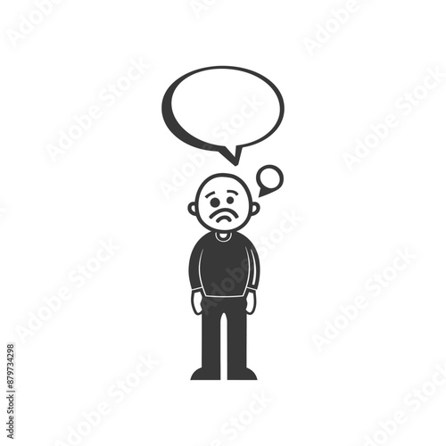 minimalist logo or symbol for elderly man activity black color only