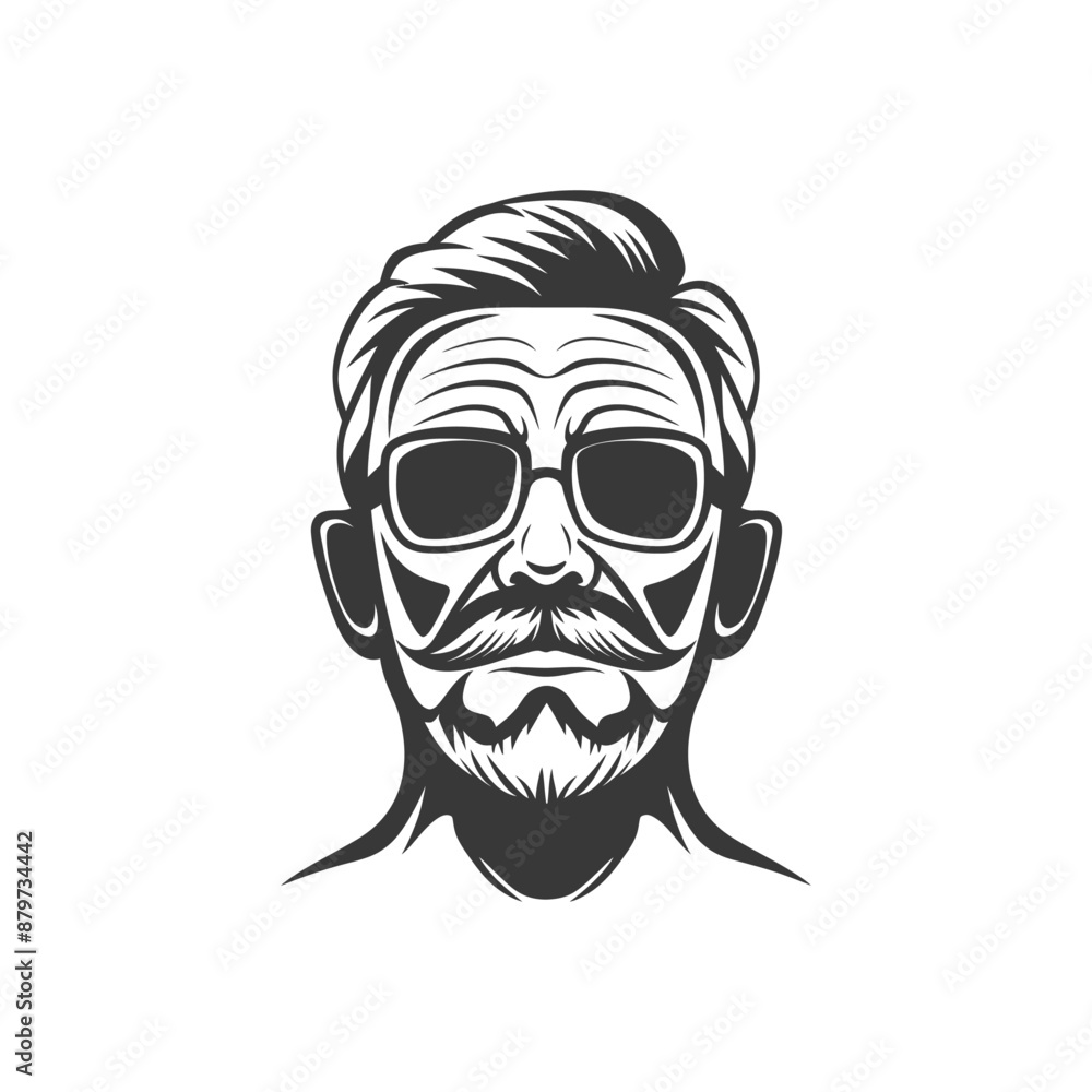 minimalist logo or symbol for elderly man activity black color only minimalist logo or symbol for elderly man activity black color only