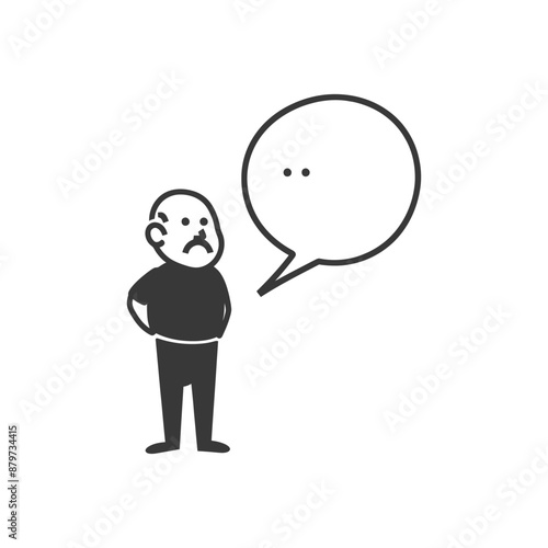 minimalist logo or symbol for elderly man activity black color only