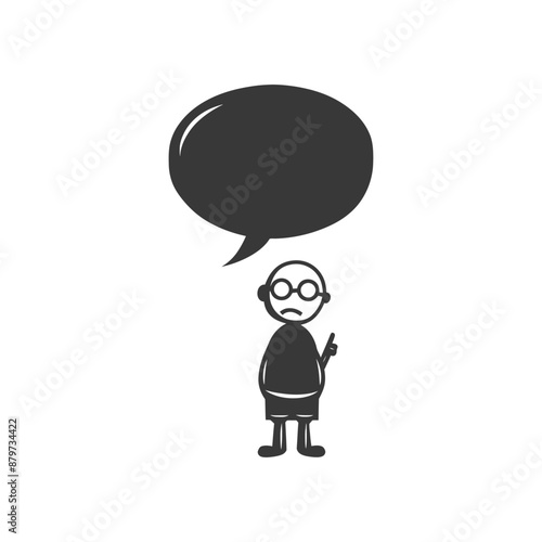 minimalist logo or symbol for elderly man activity black color only