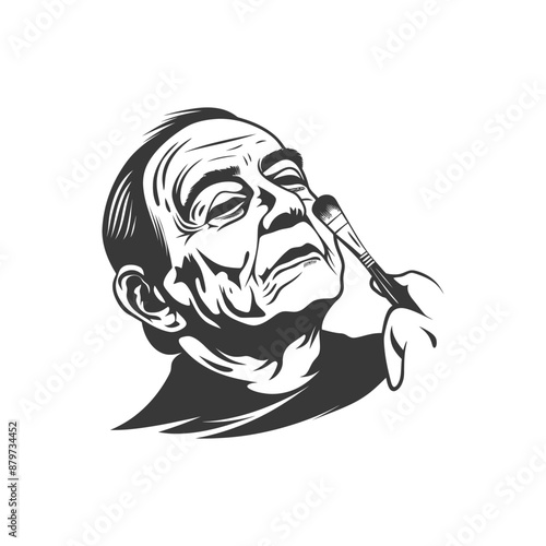 minimalist logo or symbol for elderly man activity black color only