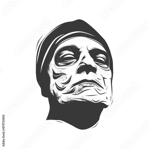 minimalist logo or symbol for elderly man activity black color only