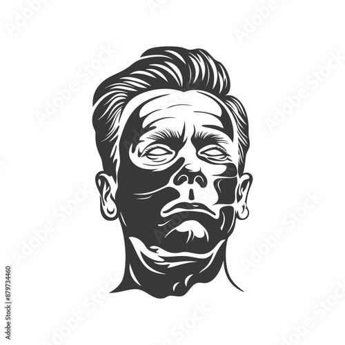 minimalist logo or symbol for elderly man activity black color only