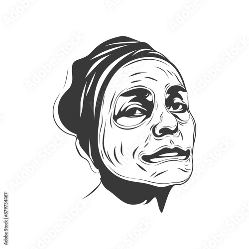 minimalist logo or symbol for elderly man activity black color only