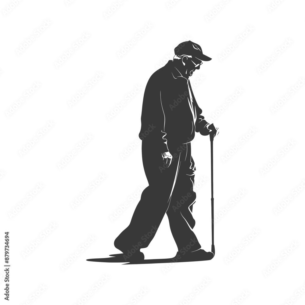 minimalist logo or symbol for elderly man activity black color only minimalist logo or symbol for elderly man activity black color only