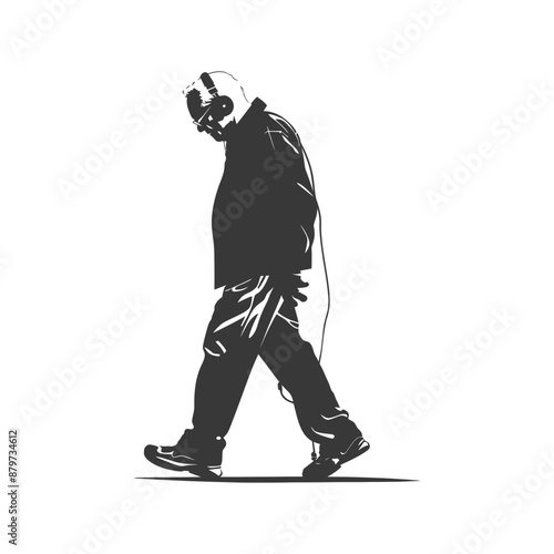 minimalist logo or symbol for elderly man activity black color only
