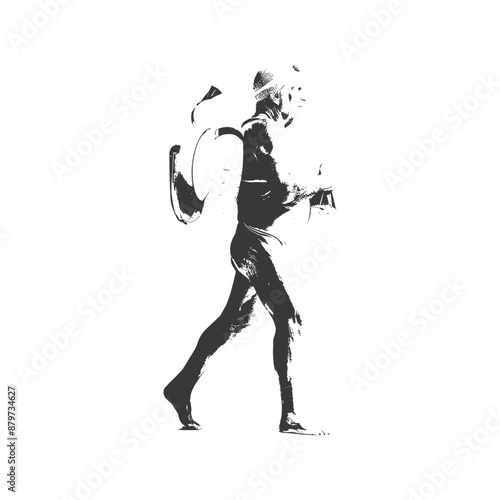 minimalist logo or symbol for elderly man activity black color only