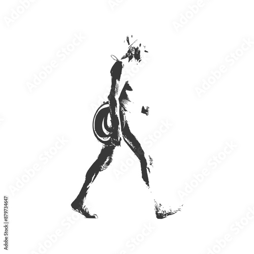 minimalist logo or symbol for elderly man activity black color only