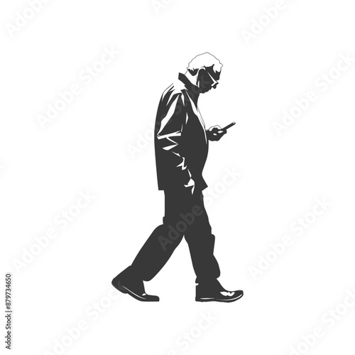 minimalist logo or symbol for elderly man activity black color only
