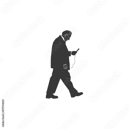 minimalist logo or symbol for elderly man activity black color only