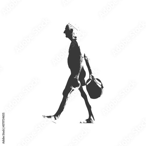 minimalist logo or symbol for elderly man activity black color only
