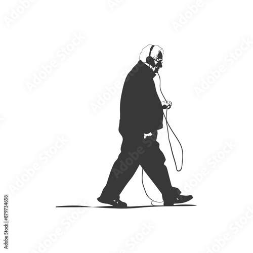 minimalist logo or symbol for elderly man activity black color only