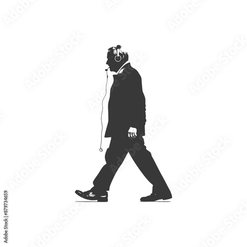 minimalist logo or symbol for elderly man activity black color only