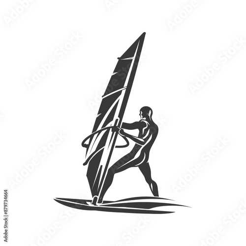 minimalist logo or symbol for elderly man activity black color only