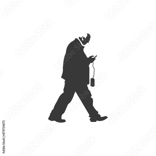 minimalist logo or symbol for elderly man activity black color only