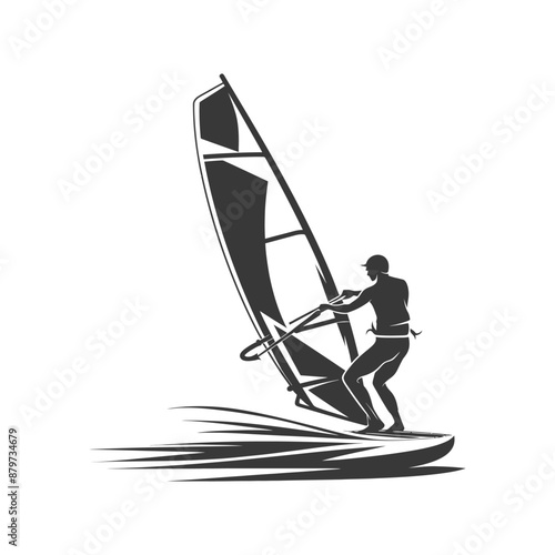 minimalist logo or symbol for elderly man activity black color only