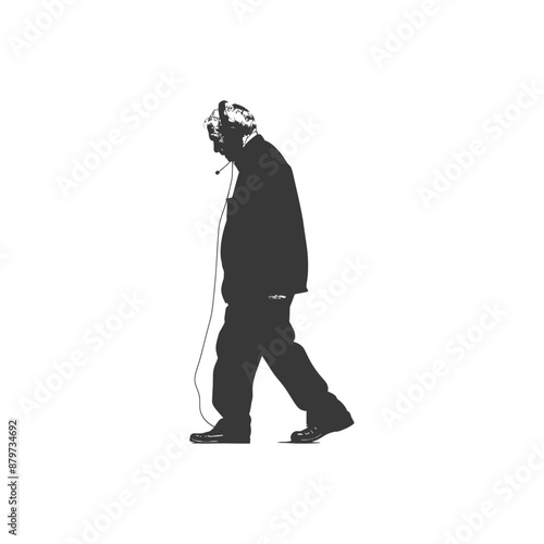 minimalist logo or symbol for elderly man activity black color only