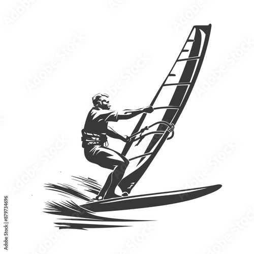 minimalist logo or symbol for elderly man activity black color only