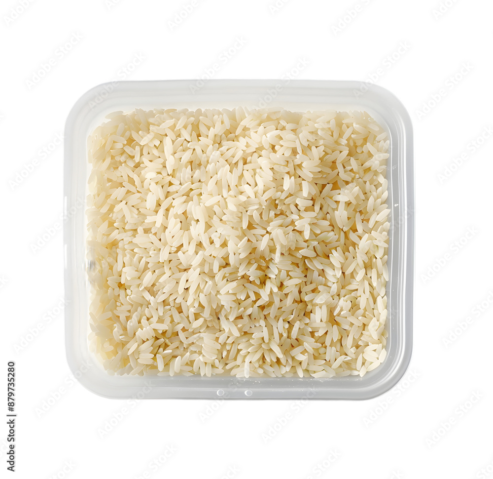 A Rice in plastic container isolated on Transparent background. A Rice in plastic container isolated on Transparent background.
