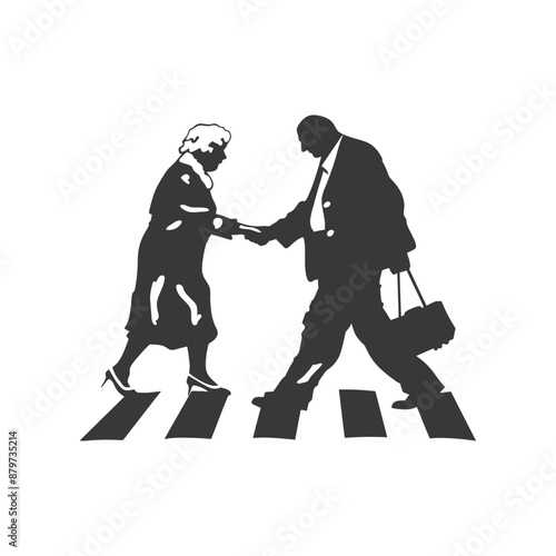 minimalist logo or symbol for elderly woman activity black color only