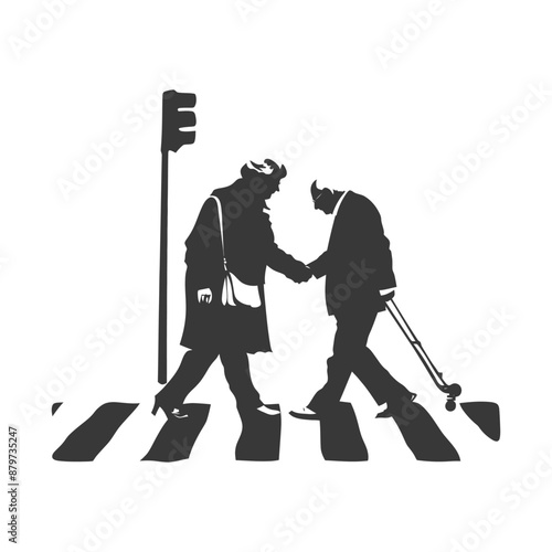 minimalist logo or symbol for elderly woman activity black color only