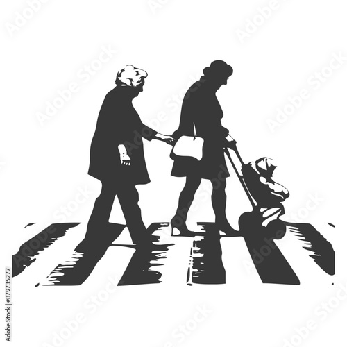 minimalist logo or symbol for elderly woman activity black color only
