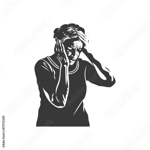 minimalist logo or symbol for elderly woman activity black color only