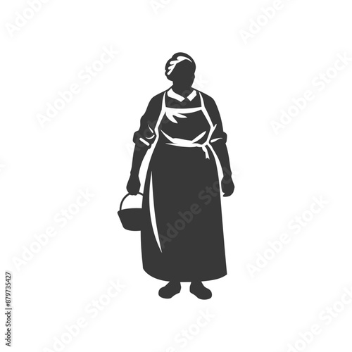 minimalist logo or symbol for elderly woman activity black color only