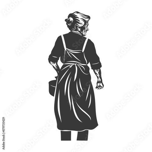 minimalist logo or symbol for elderly woman activity black color only