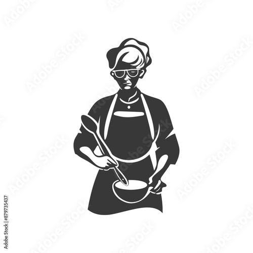 minimalist logo or symbol for elderly woman activity black color only
