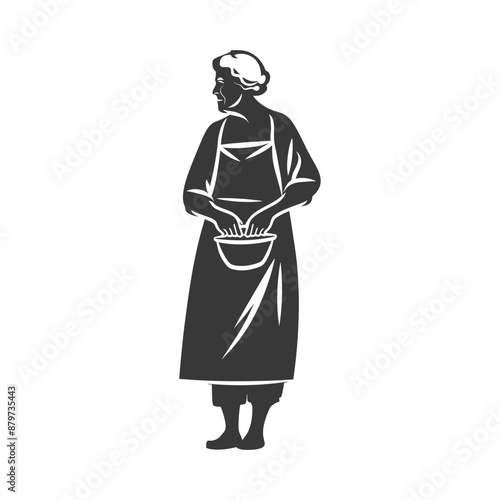 minimalist logo or symbol for elderly woman activity black color only