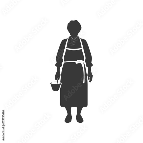 minimalist logo or symbol for elderly woman activity black color only