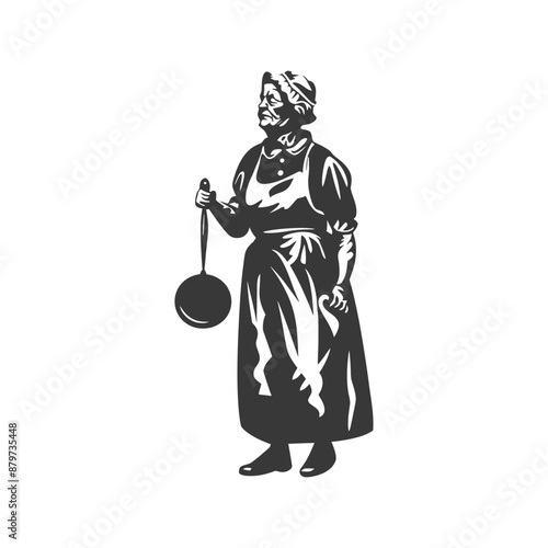 minimalist logo or symbol for elderly woman activity black color only