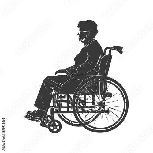 minimalist logo or symbol for elderly woman activity black color only